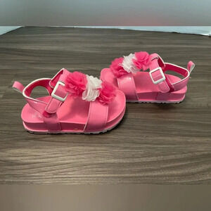 First Steps toddler girls hot pink floral strappy sandals size 8